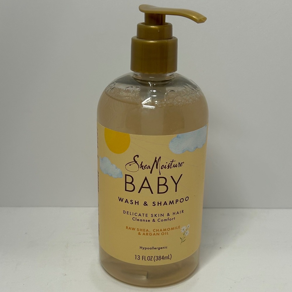 SheaMoisture Baby Wash and Shampoo Raw Shea Chamomile Argan Oil 13oz Pump Bottle